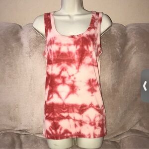 J. Jill medium Tie-Dye tank Top - red Pink and White